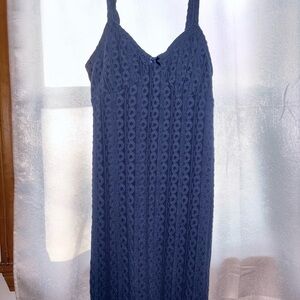 No Boundaries Navy Crochet Knit Mini Dress